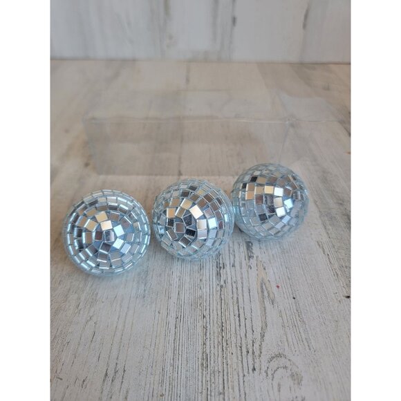Mini glass disco ball set retro Xmas decor - Picture 6 of 9
